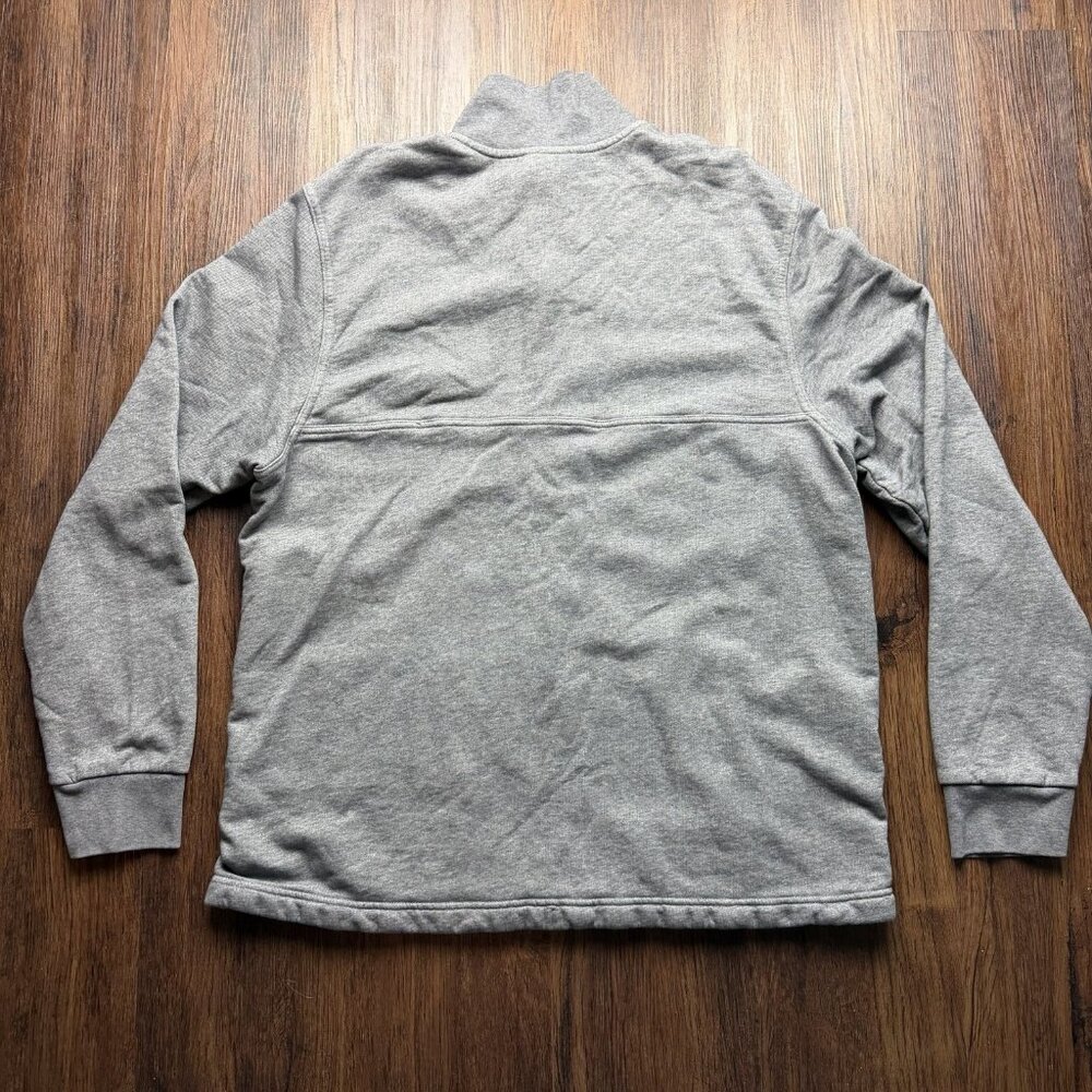 Patagonia Pullover Sweater L Men's 1/4 Zip Pockets Gray Tie Waist - Picture 2 of 6